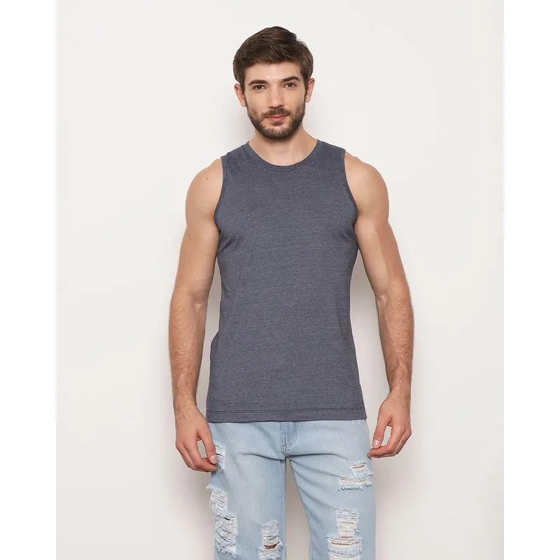 Regata Masculina Básica Mescla Cinza M