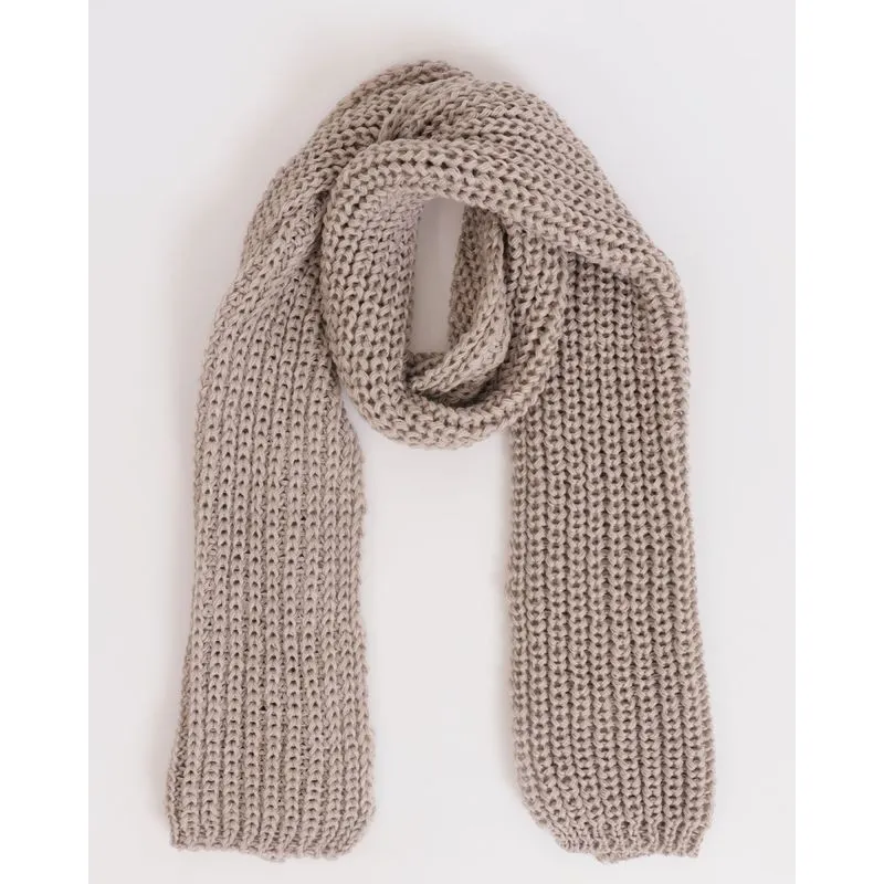 Cachecol Feminino de Tricô Ponto Largo Cinza M