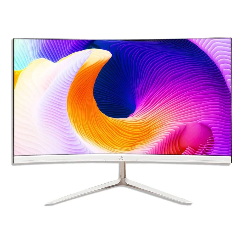 Monitor Led 23 Widescreen Curvo Branco + Kit Teclado E Mouse Sem Fio