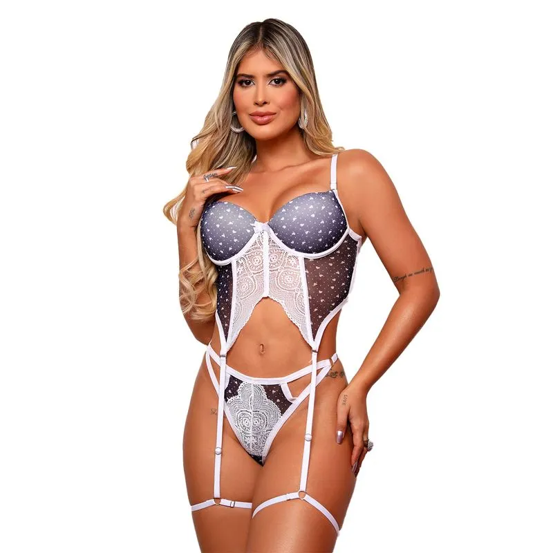 Corselet com Liga Love e Detalhes em Renda Dy Girl