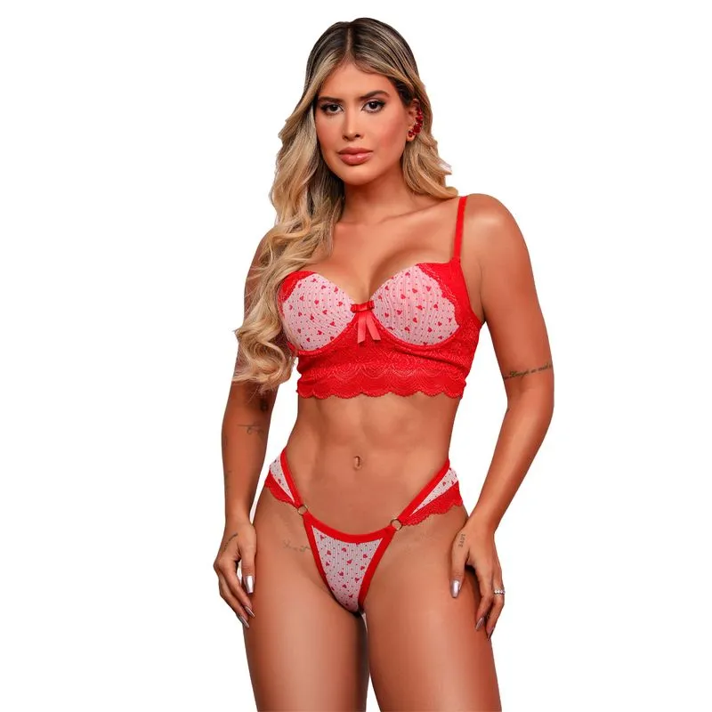 Conjunto Fio Love com Detalhes em Renda Dy Girl