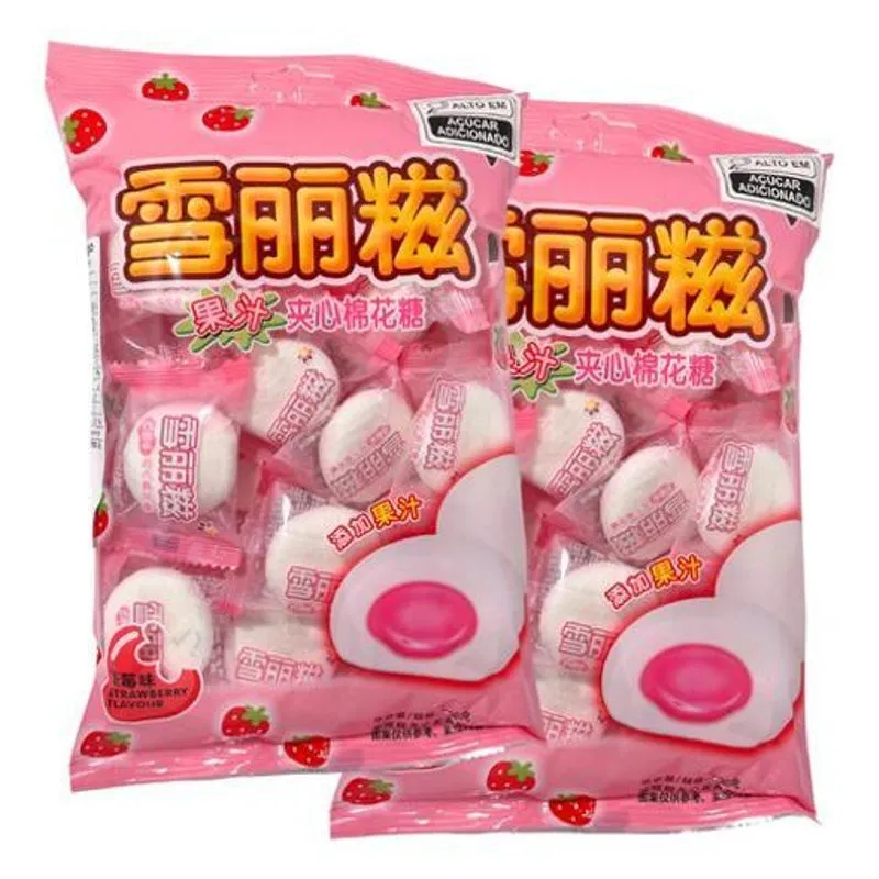 Kit 2 Marshmallow Recheado Geléia De Morango Importado 100g