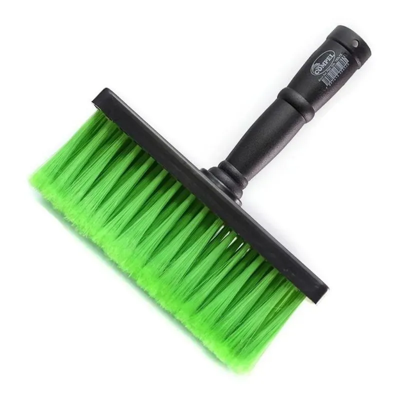 3x Broxa Retangular Compel Com Base De Pvc Cerdas Verde