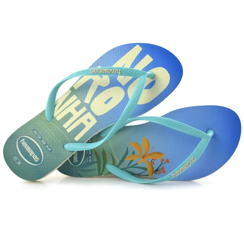 Chinelo Feminino Havaianas Slim Post Card Verde 4148968 37/38