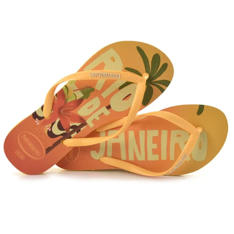 Chinelo Feminino Havaianas Slim Post Card Amarelo 4148968 35/36