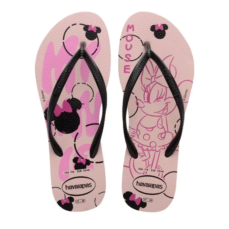 Chinelo Havaianas Slim Disney Feminino Rosa ROSA PEONIA - 39