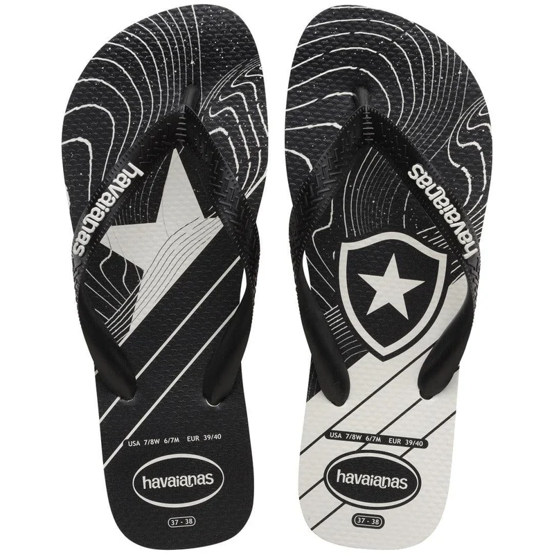 Chinelo Havaianas Top Times Botafogo Preto / 33/34