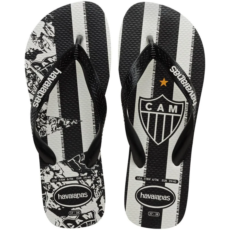 Chinelo Havaianas Top Times Atlético Mineiro Branco / 27/28