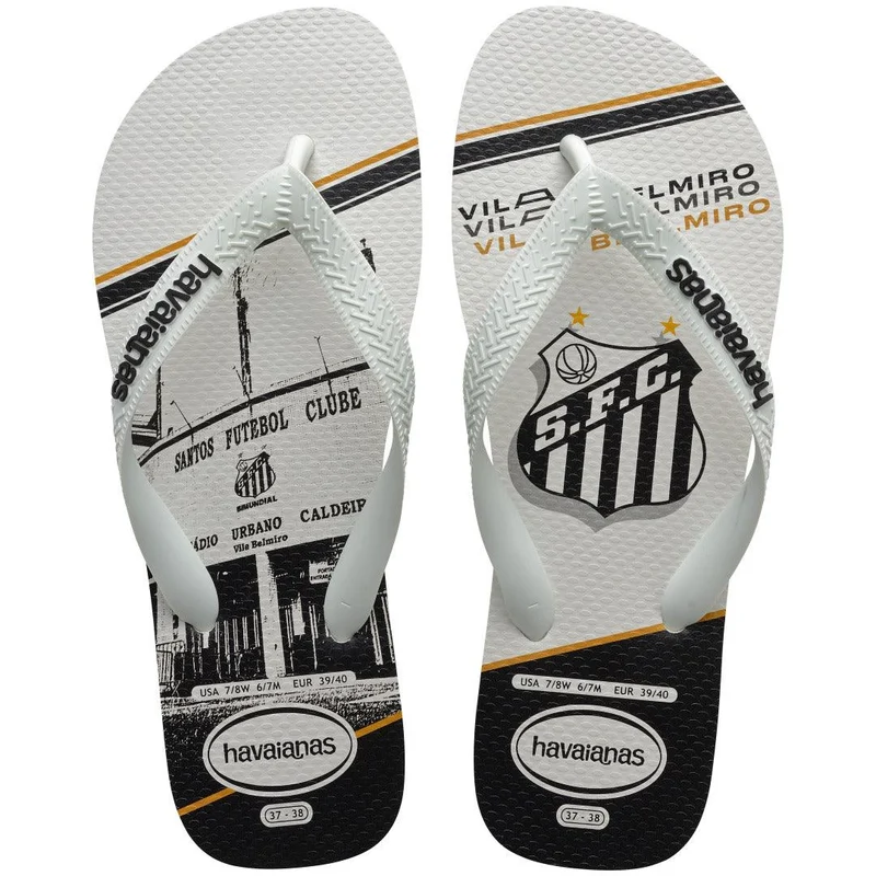 Chinelo Havaianas Top Times Santos Branco / 33/34