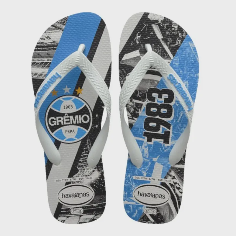 Chinelo Havaianas Top Times Grêmio Masculino Branco