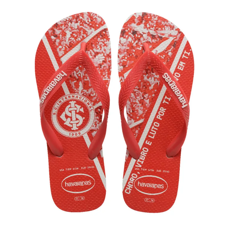 Chinelo Masculino Havaianas Top Times Internacional Vermelho/branco - 39 - Havaianas
