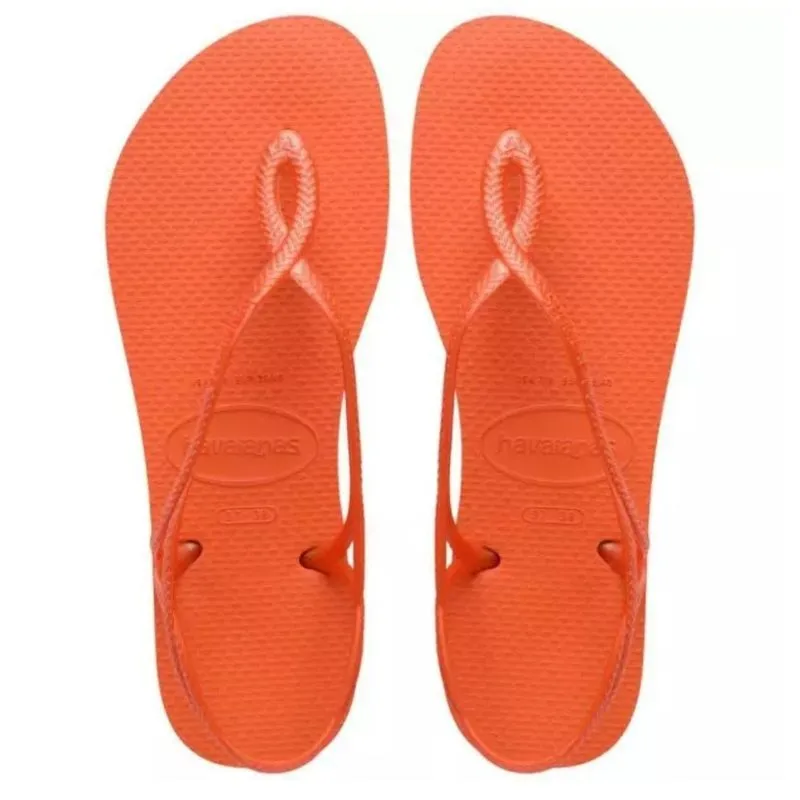 Chinelo Havaianas Luna Neon 41/42 Laranja Sandalha Tamanho 41-42 Feminino Original Cores