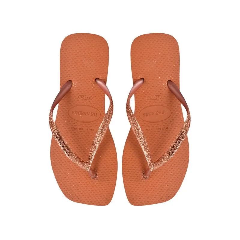 Ojota Havaianas Slim Square Glitter Talle: 40-41 - Color: Naranja