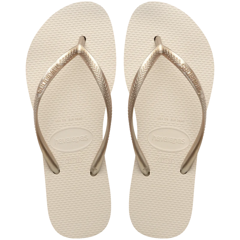 Chinelo Havaianas Slim Flatform Bege Palha / 41/42