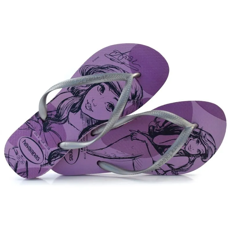Chinelo Havaianas Feminino Slim Princesas Roxo 4135045 41/42