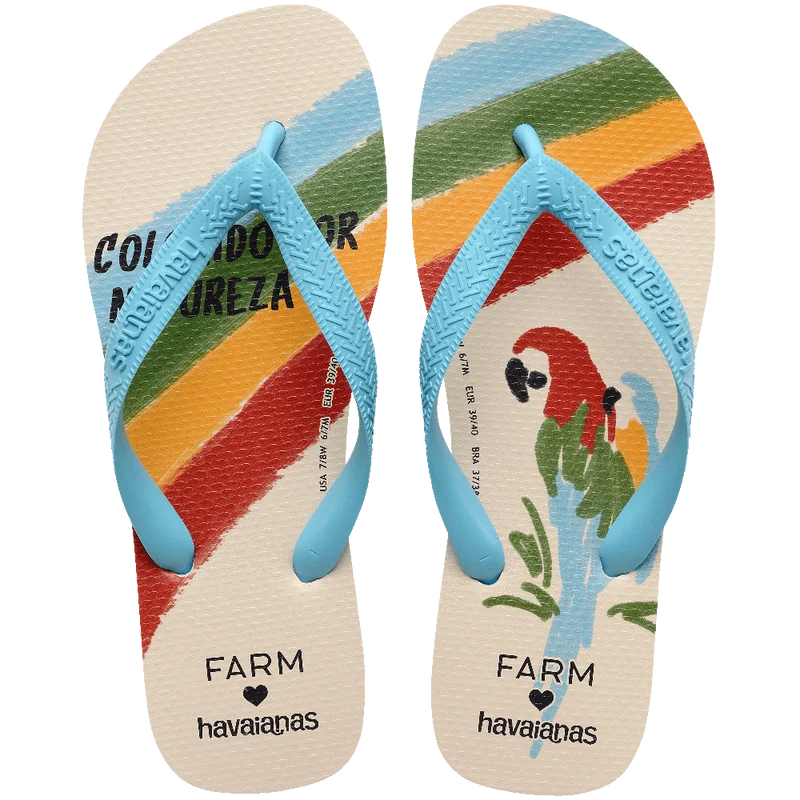 Chinelo Havaianas Farm Colorido Por Natureza Azul / 37/38