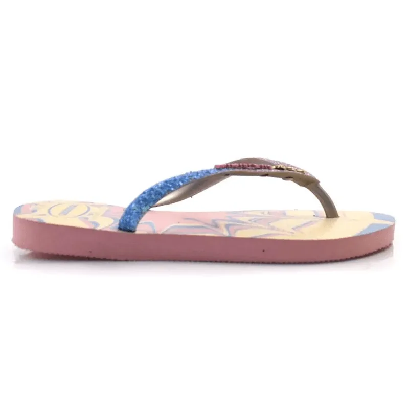 Chinelo Infantil Havaianas K Slim Glitter Rosa 31