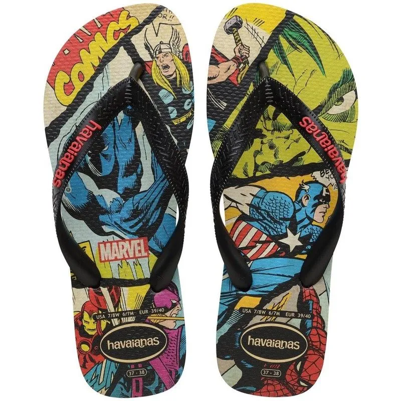 SAND.HAV.TOP.MARVEL CLASSIC PRETO/PRETO/VERMELHO 37/8
