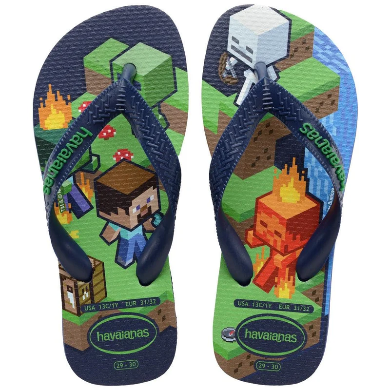 Chinelo Havaianas Infantil Minecraft Marinho / 23/24