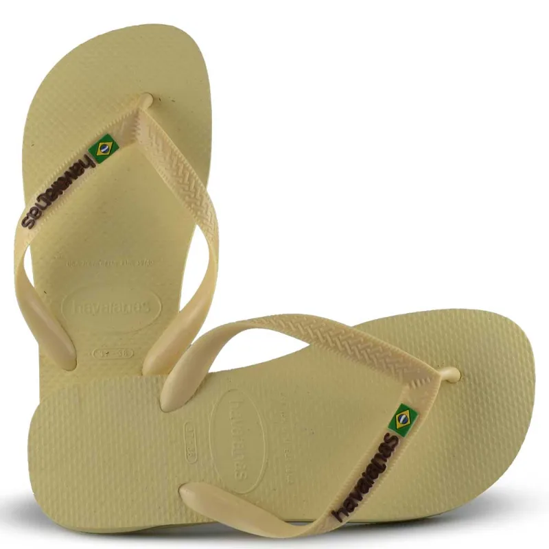 Chinelo Havaianas Feminino 25/26 BRASIL LOGO 9256 BUTTERCREAM 33/34