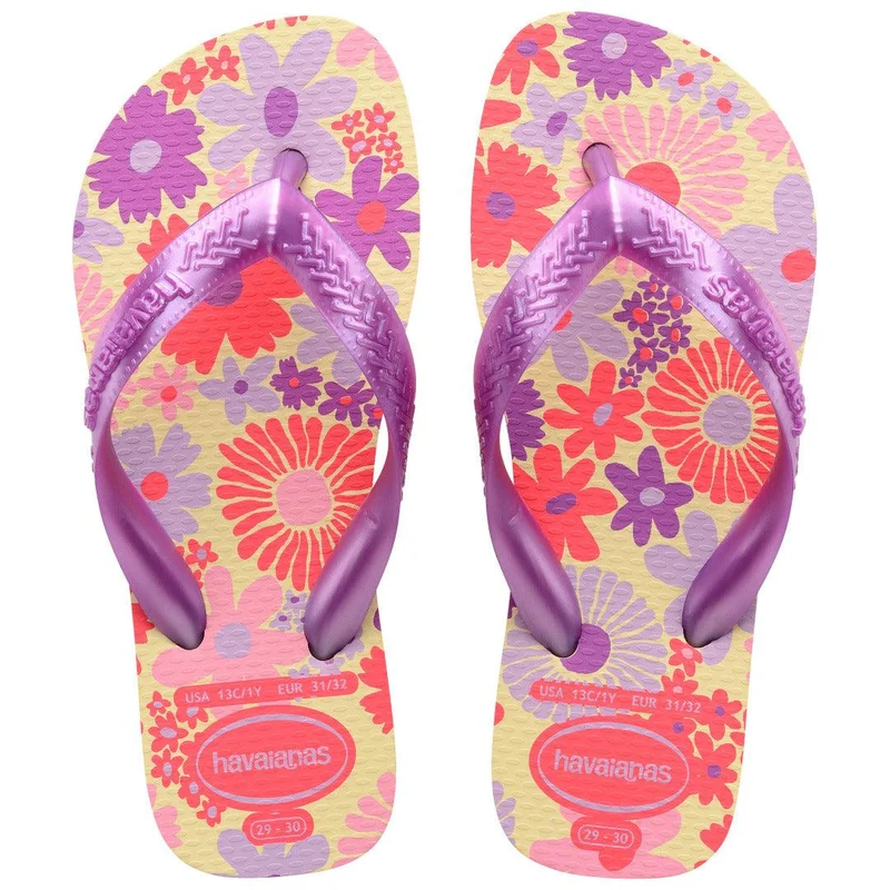 Chinelo Havaianas Infantil Flores Buttercream / 23/24