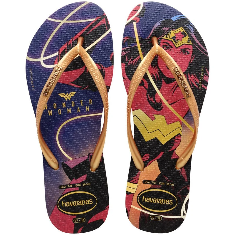 Chinelo Havaianas Slim Wonder Woman Azul / 33/34