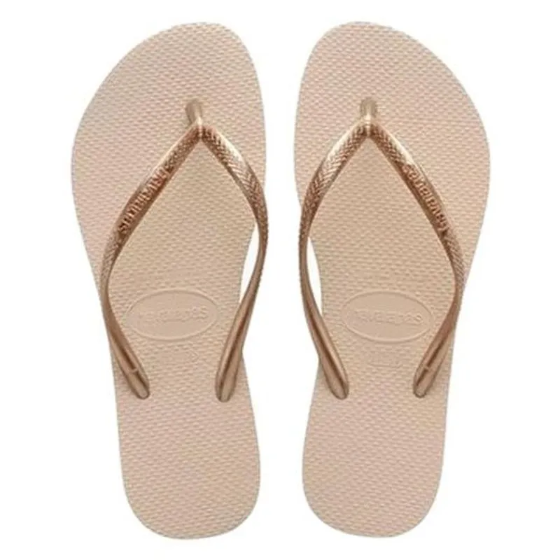 Sandália Havaianas Slim Visuals Bege Palha 33-34 EXC
