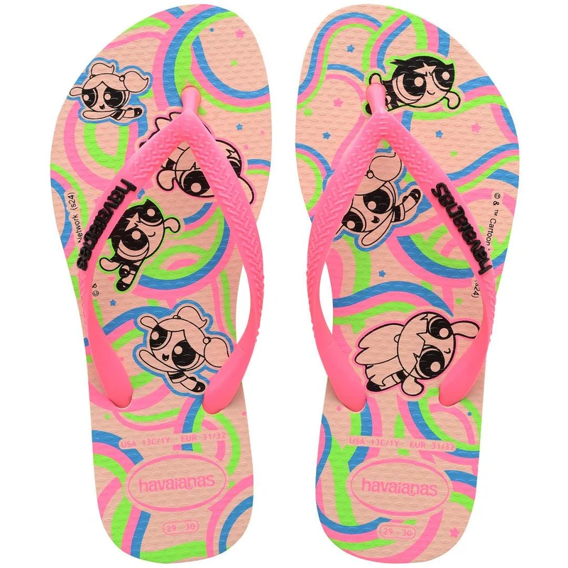 Chinelo Havaianas Infantil Slim Meninas Super Poderosas Rosa Ballet / 23/24
