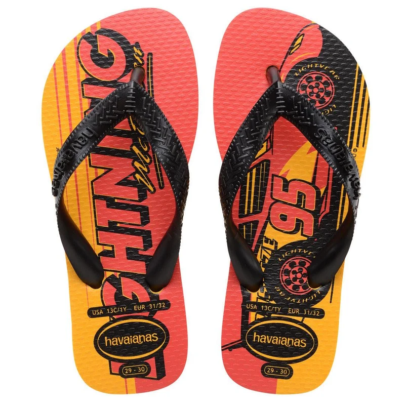 Chinelo Havaianas Infantil Carros Amarelo Pop / 35/36