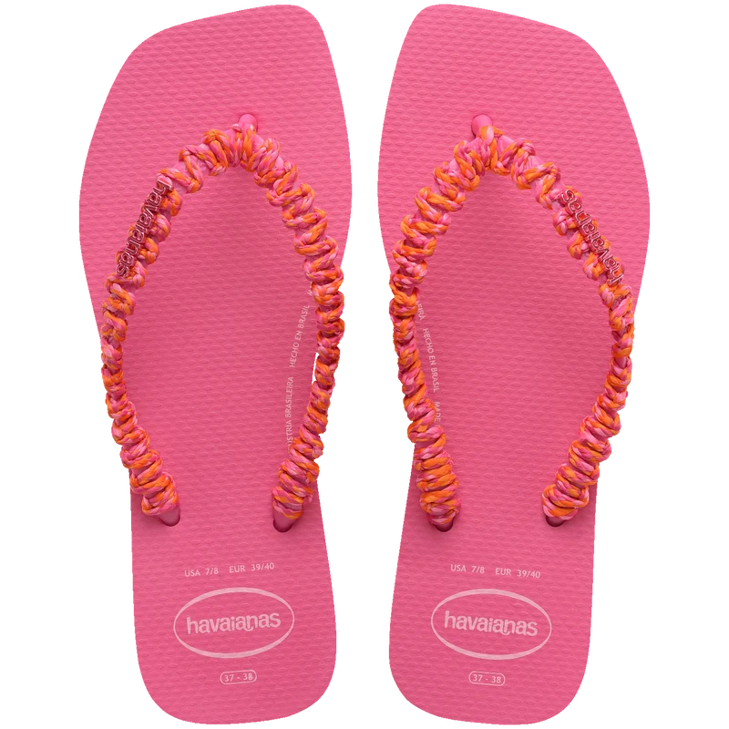 Chinelo Havaianas Slim Square Boho Rosa Flux / 37/38