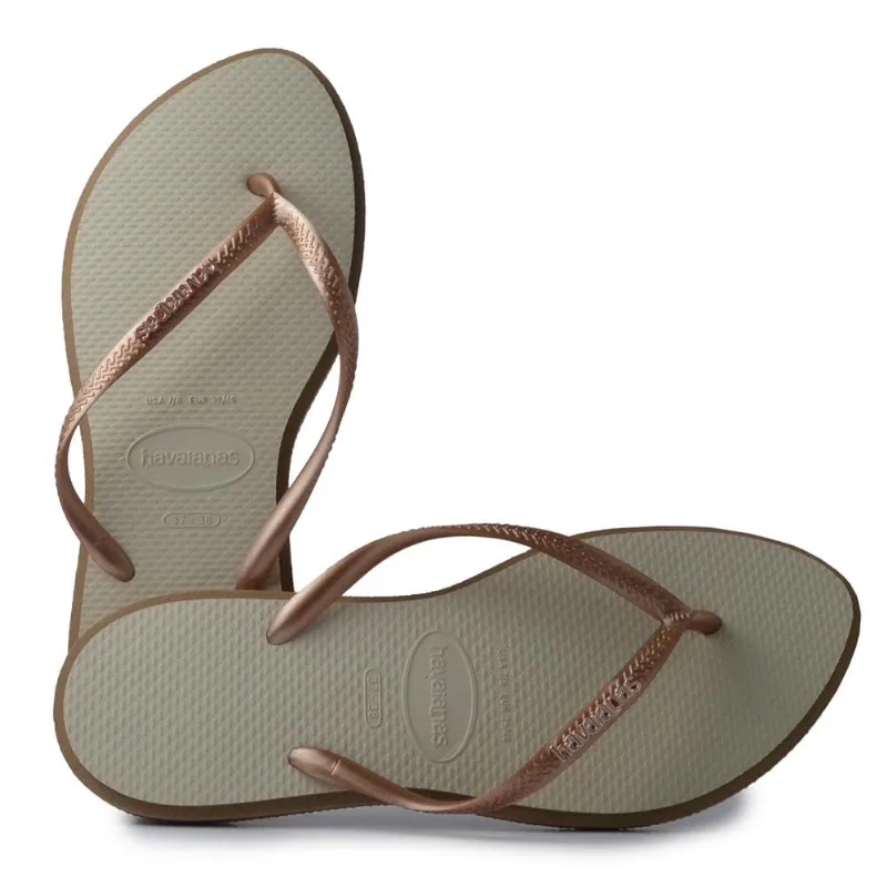 Chinelo Havaianas Feminino Slim Point 25/26 6842 ROSE GOLD/BEGE 41/42