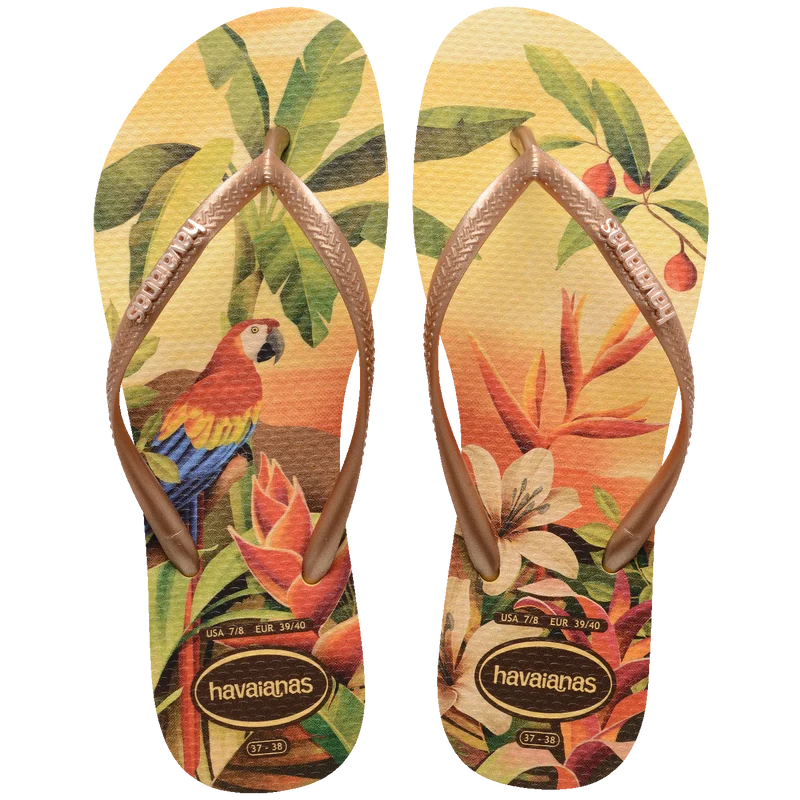 Chinelo Havaianas Slim Tropical Amarelo Caja / 35/36