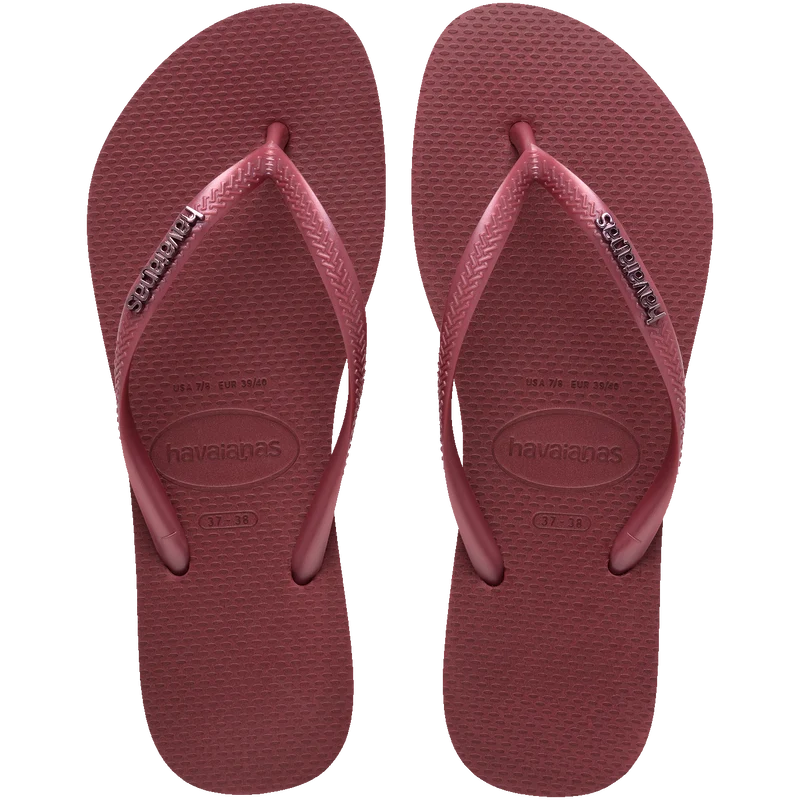 Chinelo Havaianas Slim Logo Metallic Amaranto / 35/36