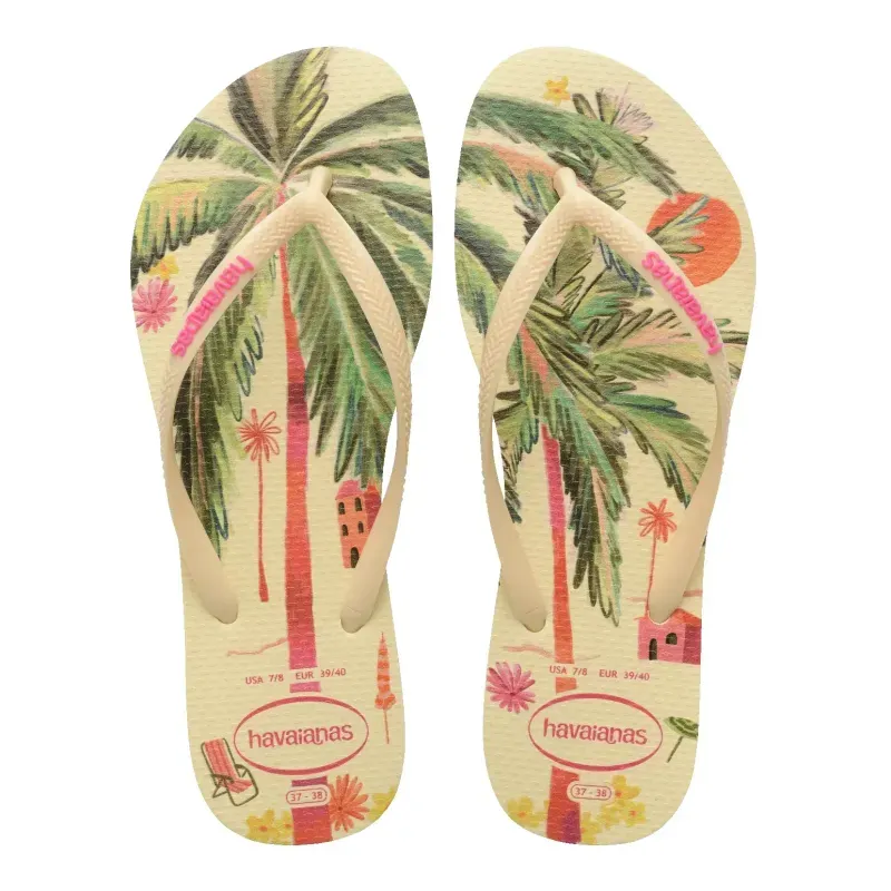 Chinelo Havaianas Slim Summer Bliss Feminino Creme 41