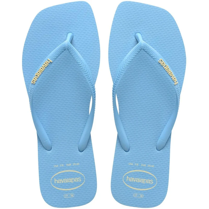 Chinelo Havaianas Slim Square Logo Pop Up Azul Lavanda / 41/42 - Havaianas