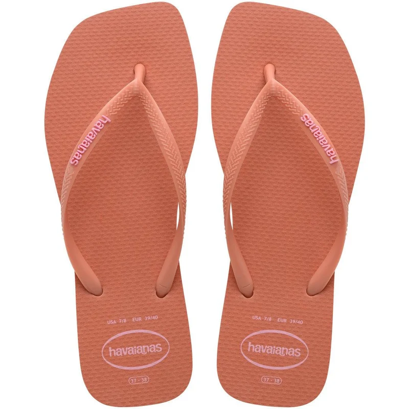 Chinelo Havaianas Slim Square Logo Pop Up Rosa Clay / 41/42 - Havaianas
