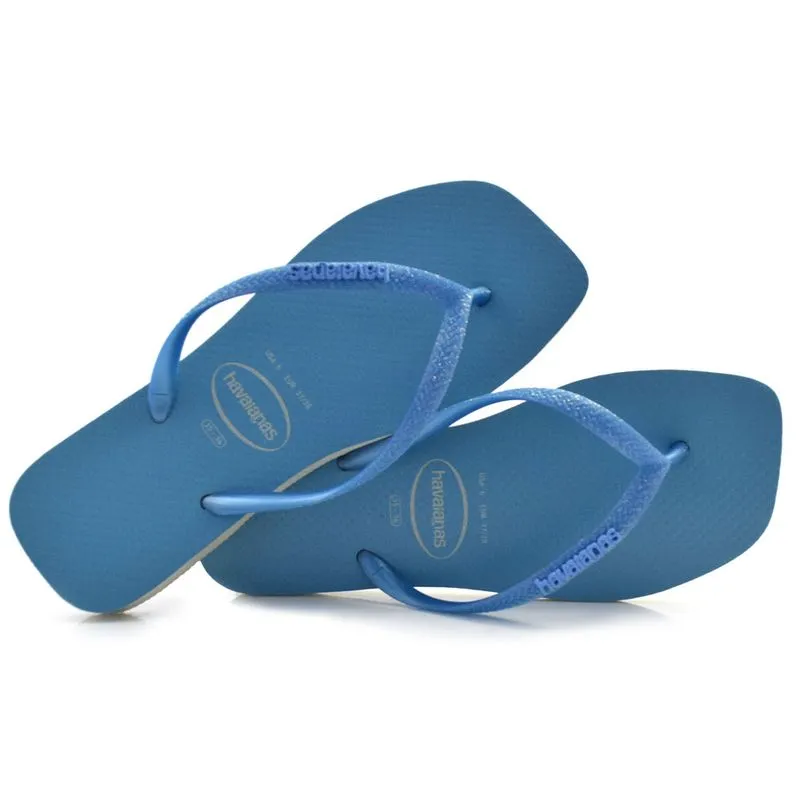 Chinelo Feminino Havaianas Slim Square Glitter Azul 4148927 33/34