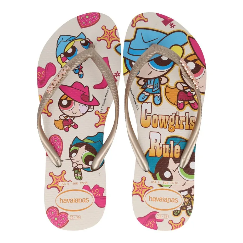 Chinelo Havaianas Warner Classic Bege Unissex 35