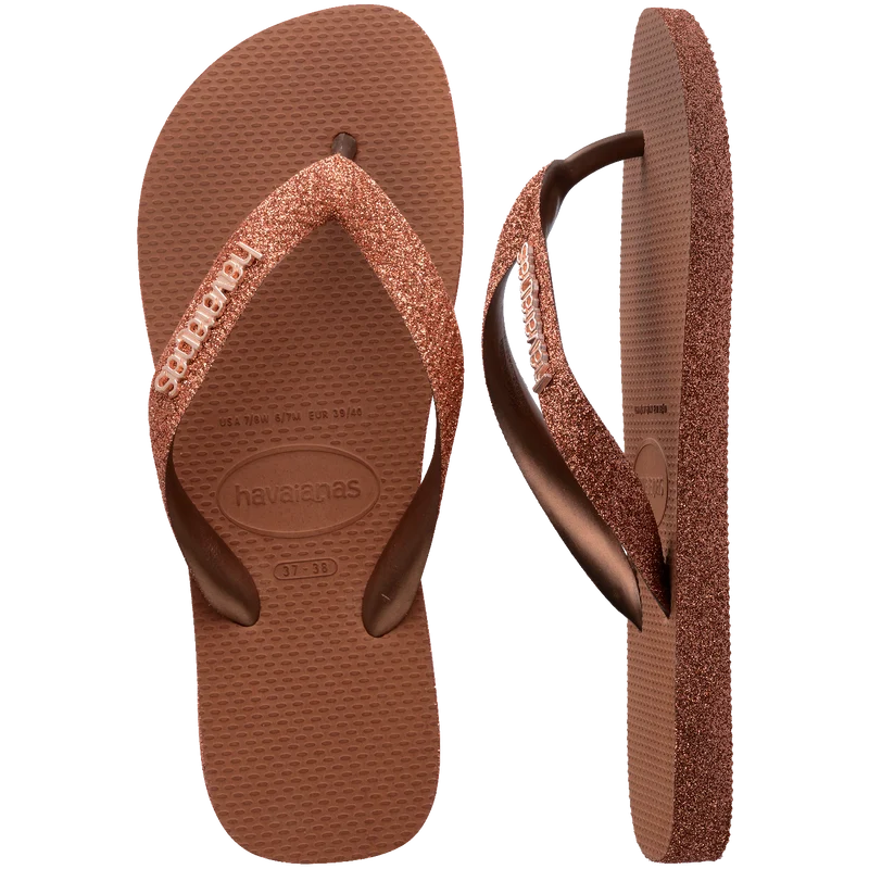 Chinelo Havaianas Top Sparkle Ferrugem / 35/36