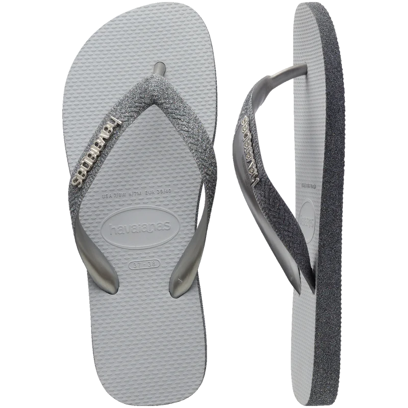 Chinelo Havaianas Top Sparkle Cinza Gelo / 33/34 - Havaianas