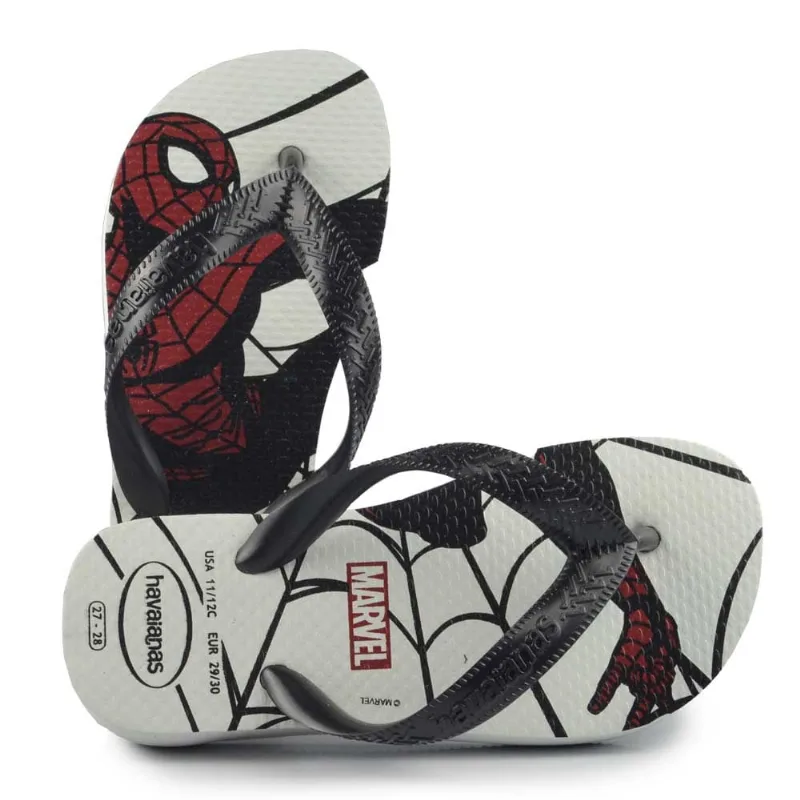 Chinelo Infantil Havaianas Masculino Marvel 24/25 0128 BRANCO/PRETO 29/30 - Havaianas