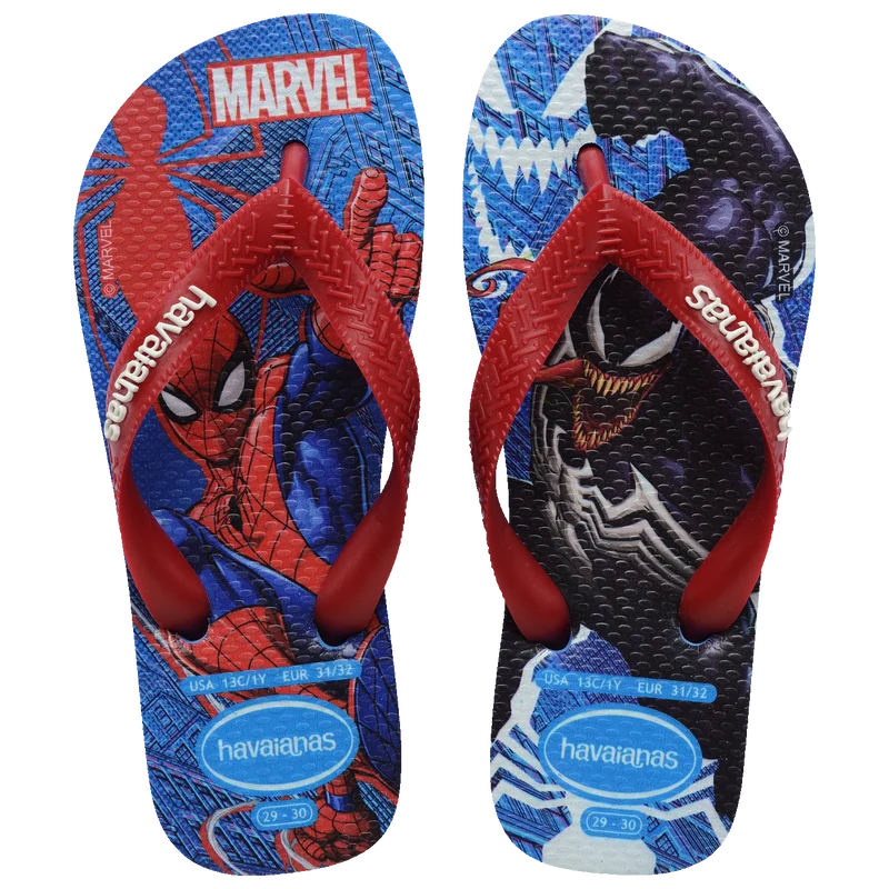 Chinelo Havaianas Infantil Top Marvel II Homem Aranha Azul Brilhante / 23/24