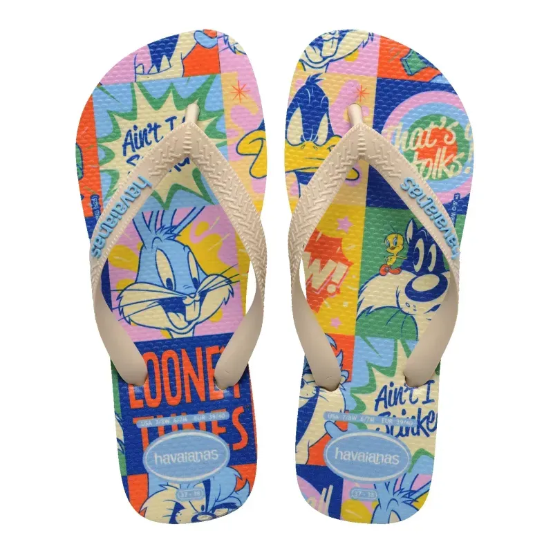 Chinelo Havaianas Top Warner Estampa Pernalonga Bege Unissex 41