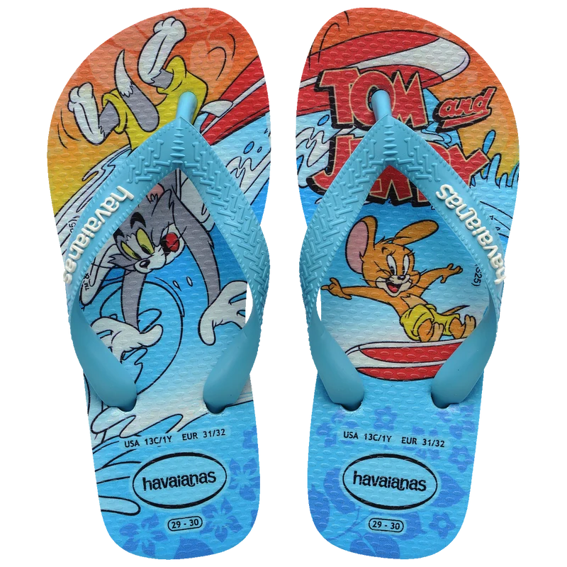 Chinelo Havaianas Infantil Warner Tom & Jerry Azul / 27/28 - Havaianas