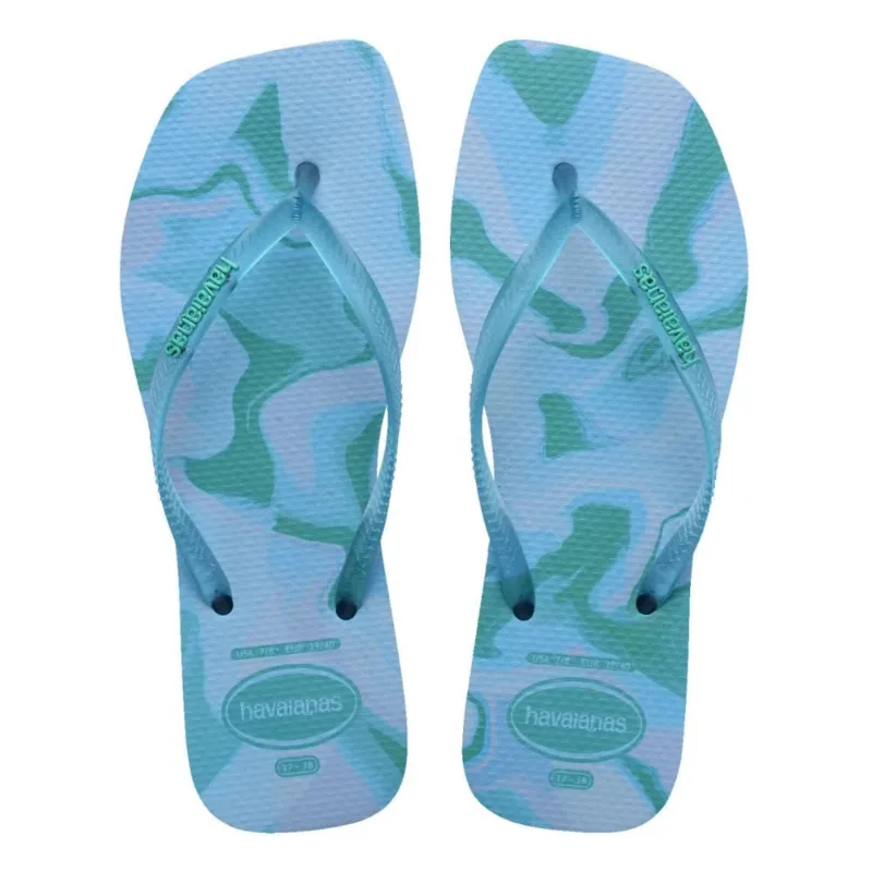 Chinelo Slim Havaianas Square Feminino Azul Jelly 39