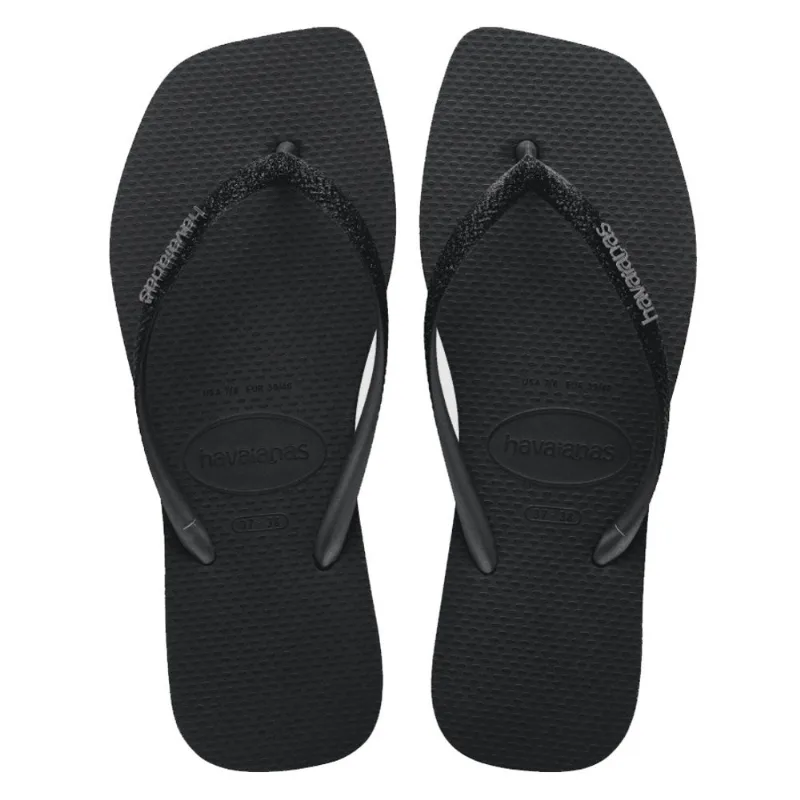 Chinelo Havaianas Slim Square Glitter Grafite Feminino 35