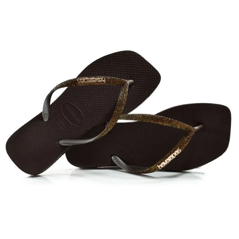Chinelo Feminino Havaianas Slim Sparkle Marrom 4150248 39/40
