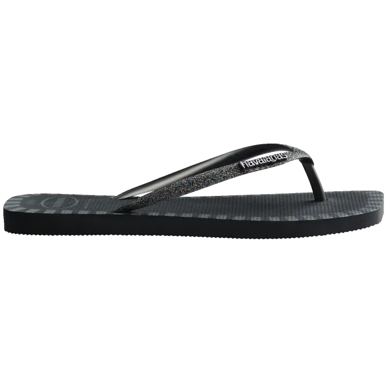 Chinelo Feminino Havaianas Grafite Preto Com Glitter 33