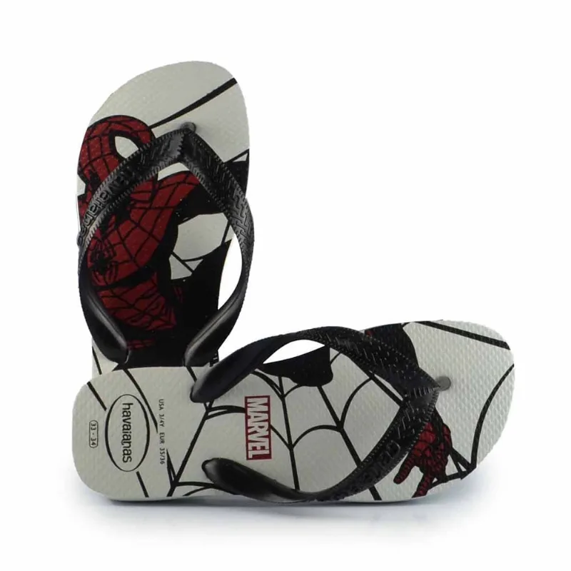 Chinelo Infantil Havaianas 0128 BRANCO/PRETO 35/36 - Havaianas