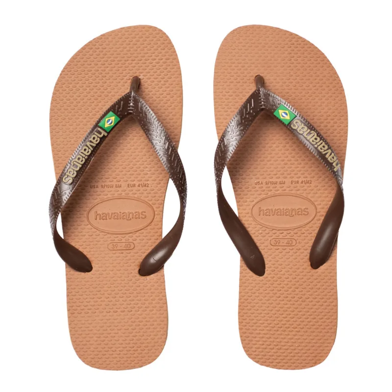 Chinelo Masculino Havaianas Brasil Tiras Marrom - 45 - Havaianas